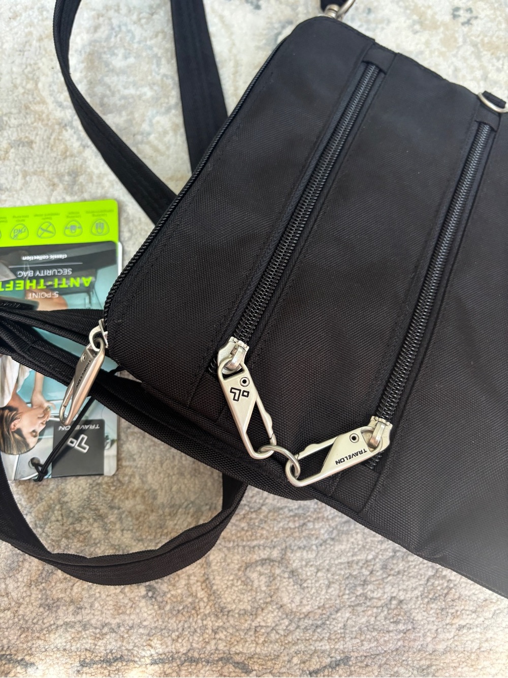 Anti-Theft Crossbody Bag - Black - Picture 4 of 4